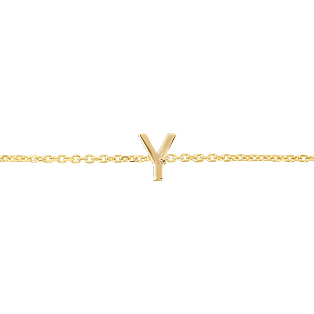 14K Mini Initial Y Necklace