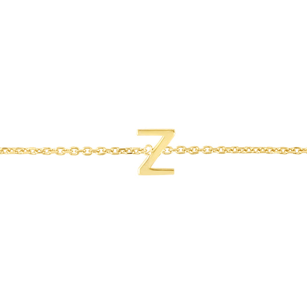 14K Mini Initial Z Bracelet