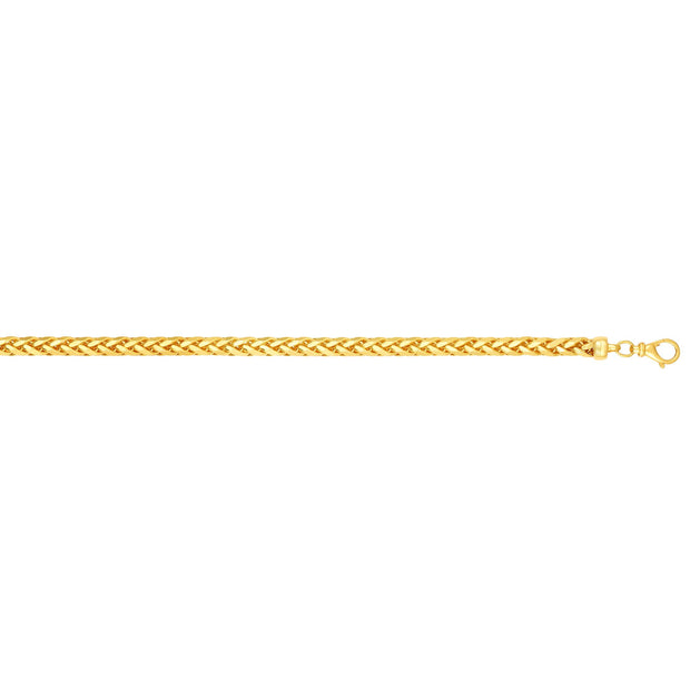 14K Gold 26"" 4mm Diamond Cut Round Franco Chain