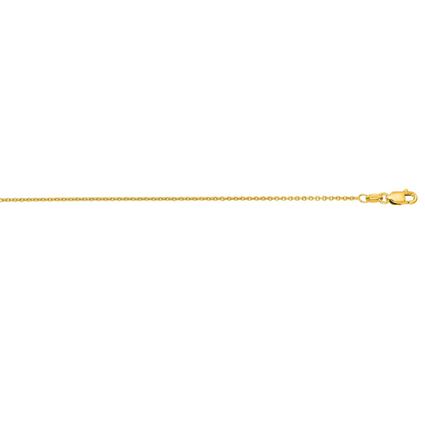 14K Gold 1.2mm Oval Cable Chain