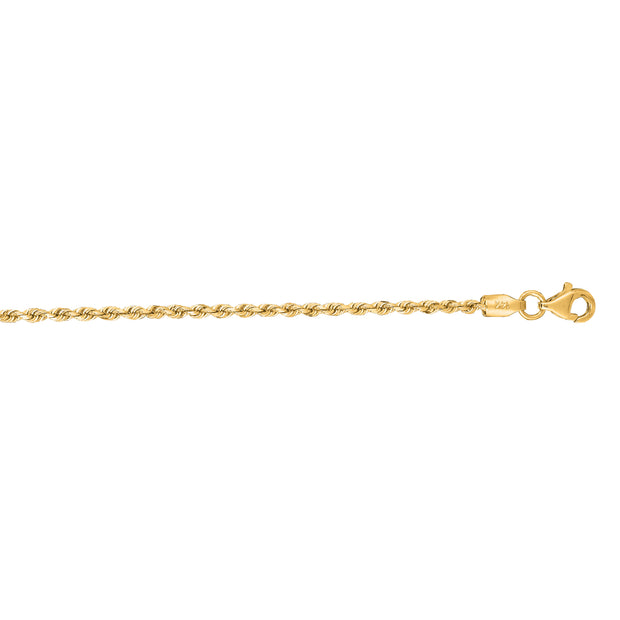 14K Gold 10"" 1.8mm Royal Rope Chain