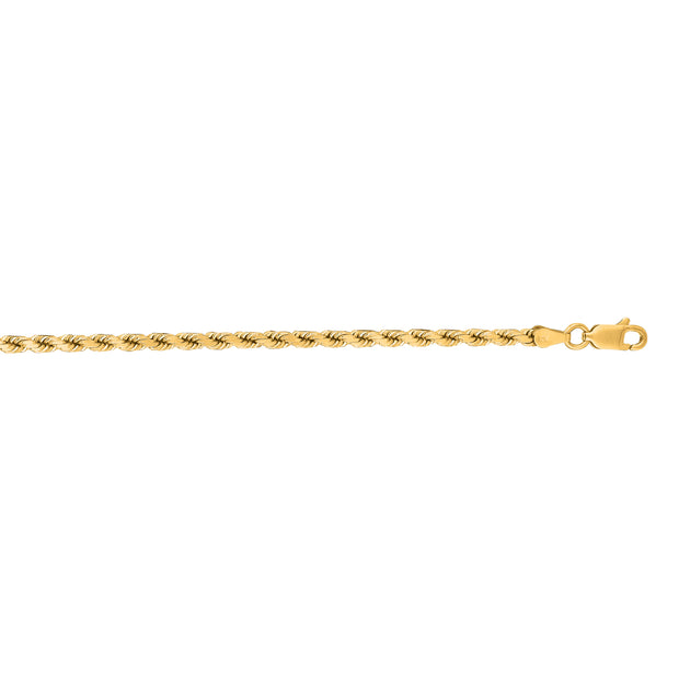 14K Gold 20"" 3.5mm Diamond Cut Royal Rope Chain