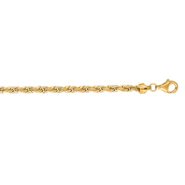 14K Gold 5.4mm Diamond Cut Royal Rope Chain