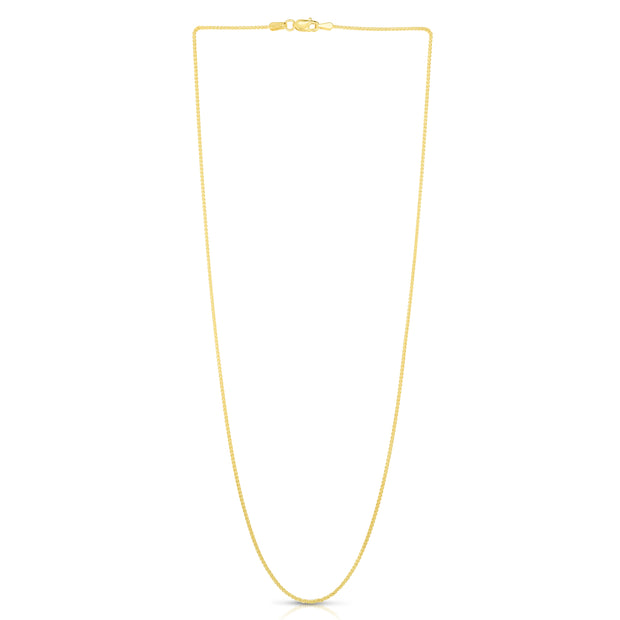 14K Gold 1mm Round Wheat Chain