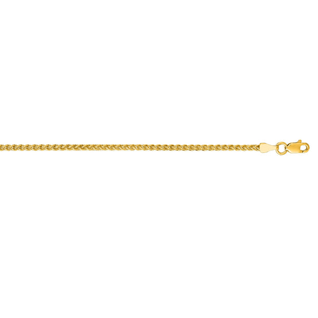 14K Gold 2.1mm Round Wheat Chain