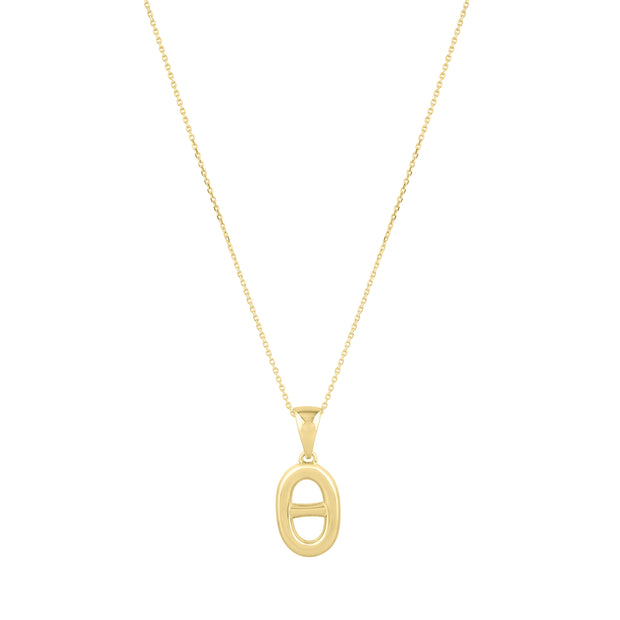 14K Puff Mariner Link Pendant