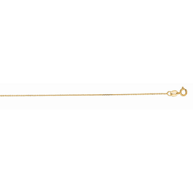 14K Gold 0.87mm Diamond Cut Cable Chain