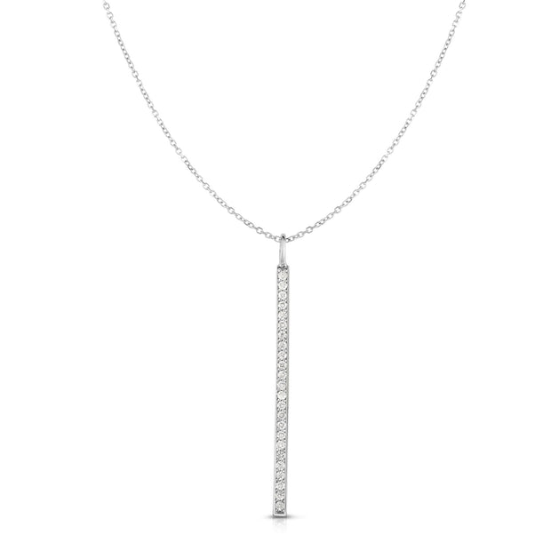 14K Gold .25ct Diamond Bar Necklace