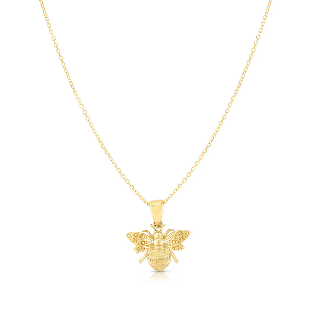 14K Gold Bumble Bee Necklace
