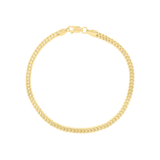 14K Gold 18"" 3mm Semi-Solid Square Franco Chain