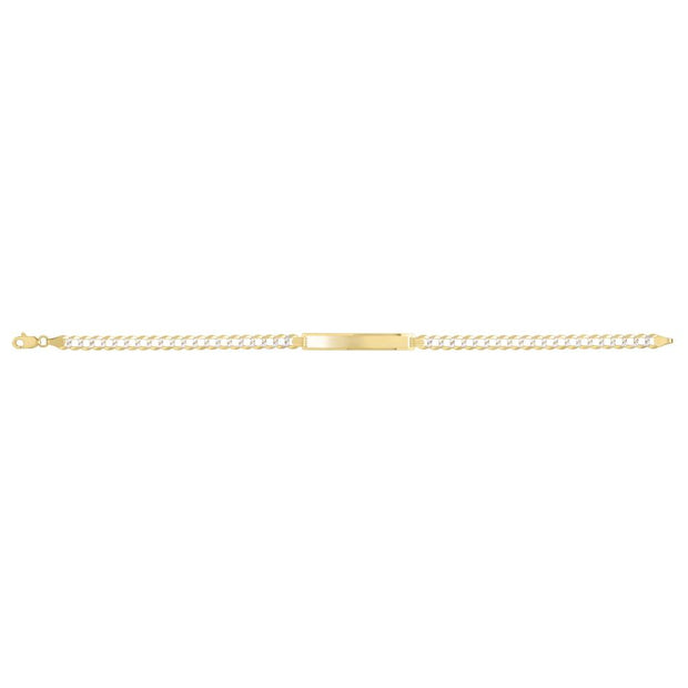 14K 4.7mm Pave Curb ID Bracelet