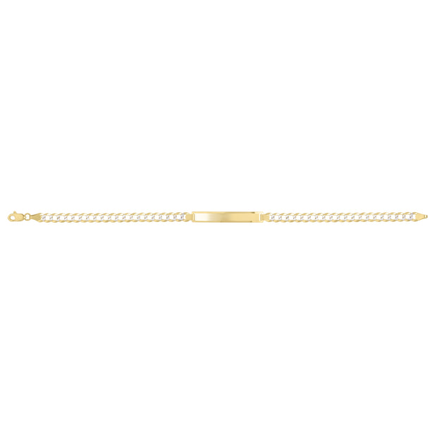 14K 4.7mm Pave Curb ID Bracelet