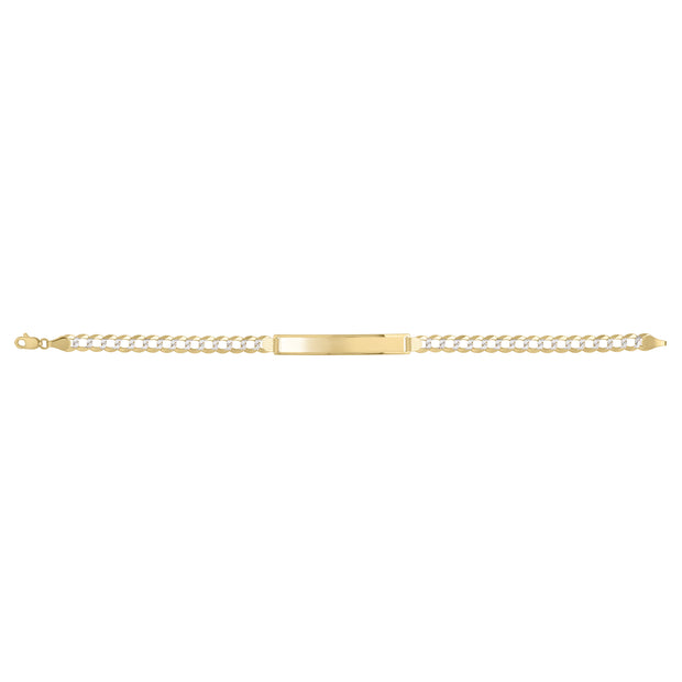 14K 5.7mm Pave ID Curb Bracelet