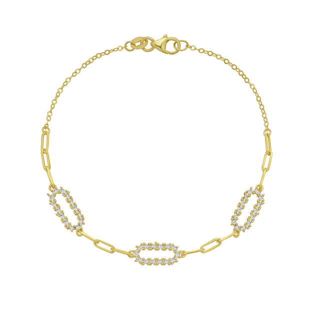 14K DiamonOro Paperclip Bracelet