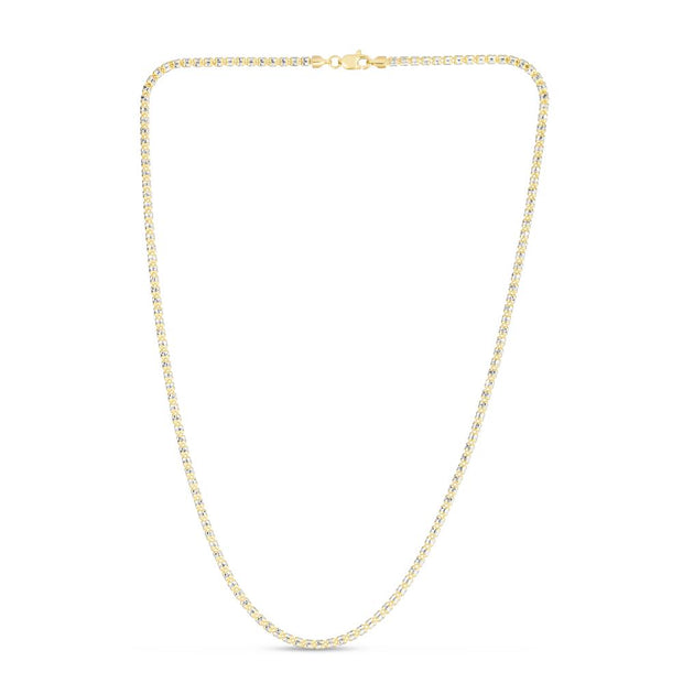 14K Gold 16"" 2.7mm Two-Tone Fancy Ice Chain