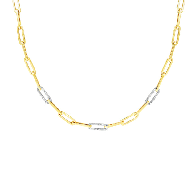 14K .96ct Diamond Paperclip Necklace