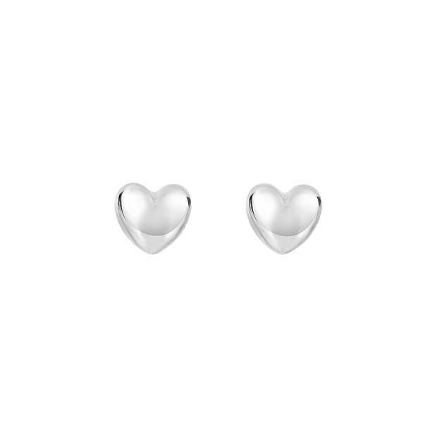 14K Gold Small Polished Heart Post Earring