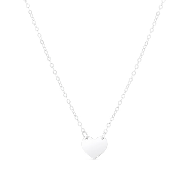 14K White Mini Heart Pendant