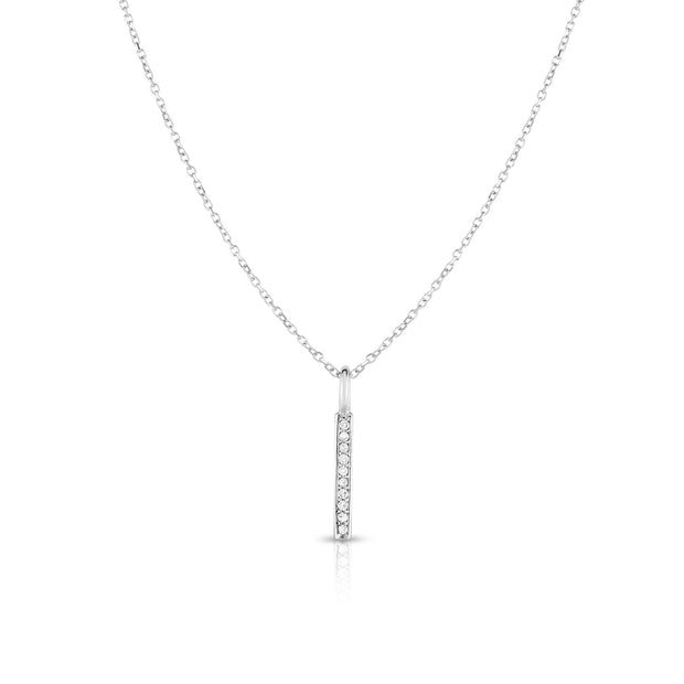 14K Gold .06ct Diamond Bar Necklace