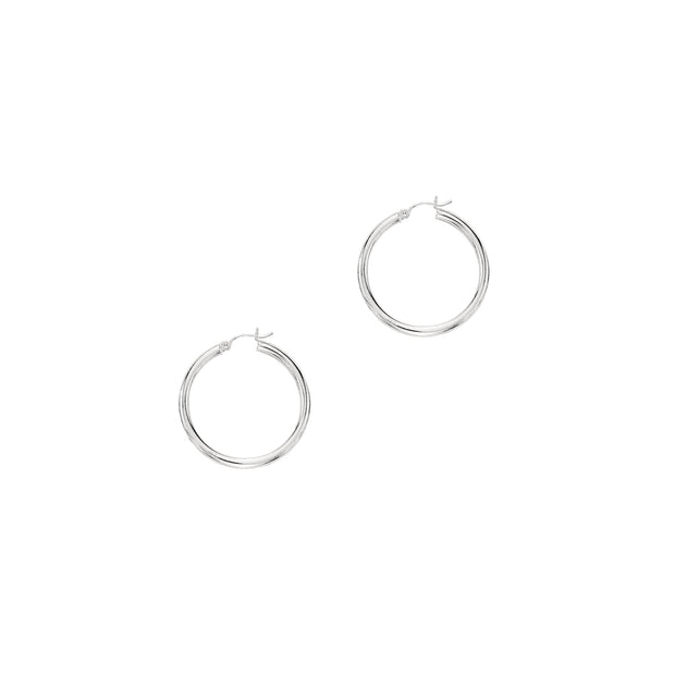 14K Gold 3x30mm Hoops