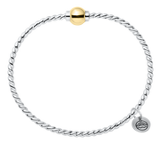 Authentic Cape Cod Twisted Wire Bracelet Made by LeStage - Sterling Silver with 14K Yellow Gold