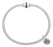 Authentic Cape Cod Single Ball Bracelet with 14K Gold & Channel‑Set Sapphires – Sterling Silver & 14K Gold – Made by LeStage