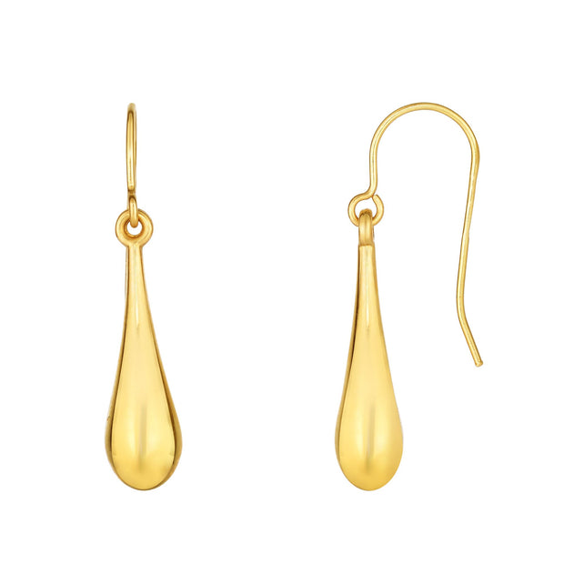 10K Gold Polished Tear Drop Earring