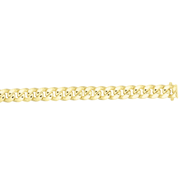 10K Gold 8.5"" 6.6mm Semi-Solid Classic Miami Cuban