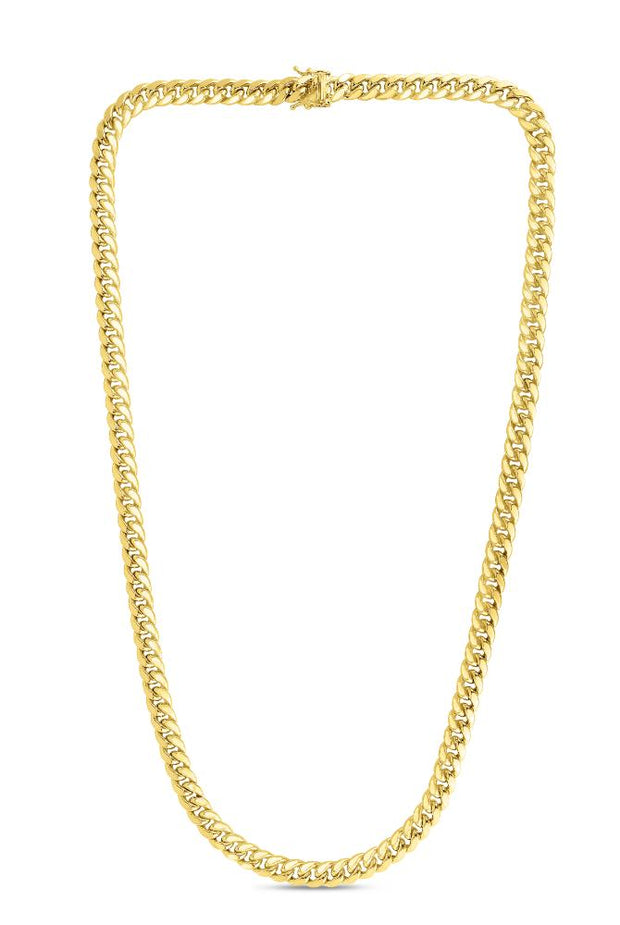 10K Gold 7.2mm Semi-Solid Classic Miami Cuban