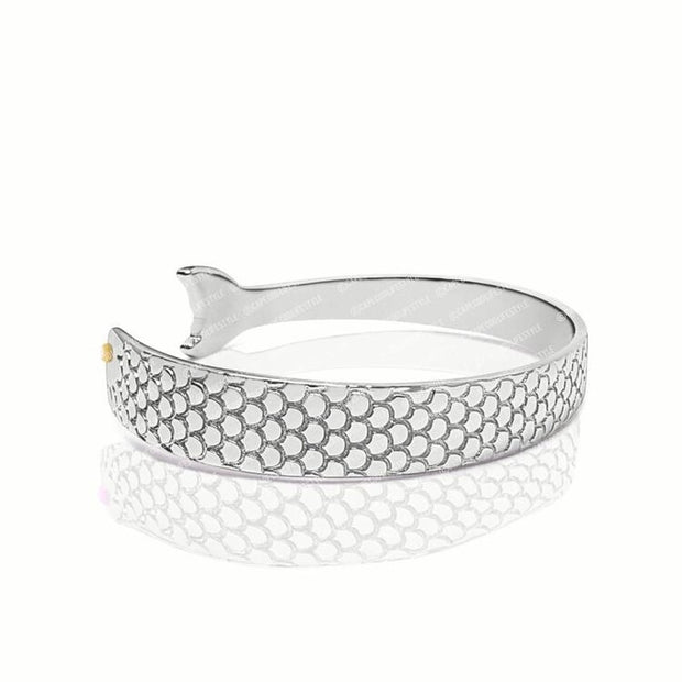 Men's Fish Bracelet made in Sterling Silver w/ 14k Yellow Gold – Nasr  Jewelers