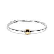 Cape Cod Ball Bracelet made in Sterling Silver with a 14k Yellow Gold Ball