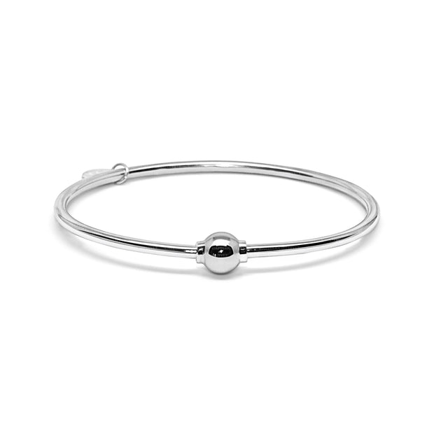Cape Cod Ball Bracelet made in Sterling Silver with a Silver ball