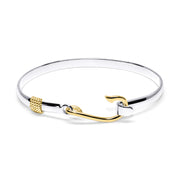 Fish Hook Bracelet made in Sterling Silver with Yellow Gold