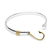 Fish Hook Bracelet made in Sterling Silver with Yellow Gold
