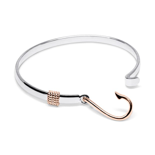 Fish Hook Bracelet made in Sterling Silver with Rose Gold