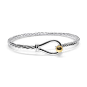 Braided Loop Knot Bracelet made in Sterling Silver with a 14k Yellow Gold Ball