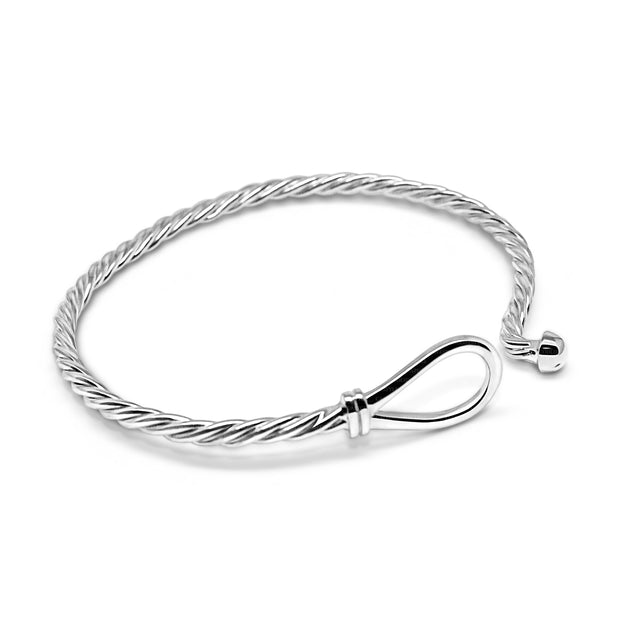 Braided Loop Knot Bracelet made in Sterling Silver with a Silver Ball