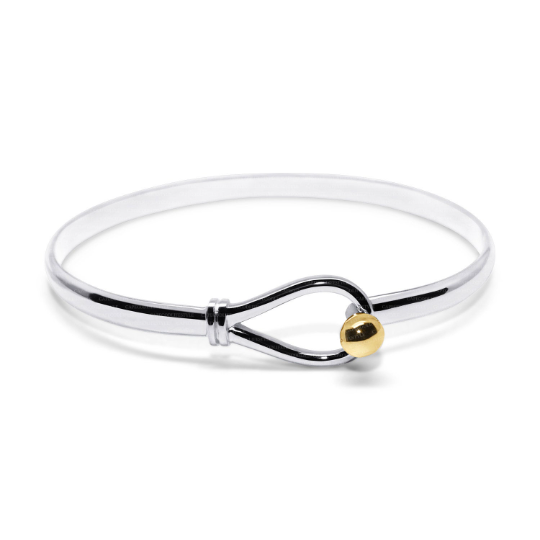 Tiffany & Co - Hook & Eye Bangle Bracelet in Sterling and 14K Gold