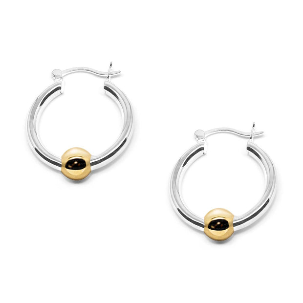 Cape Cod Earrings made in all Sterling Silver with a Yellow Gold Ball