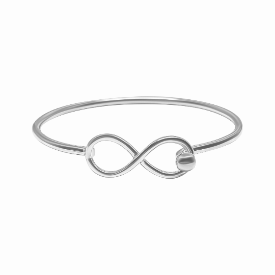 Cape Cod Infinity Bracelet made in Sterling Silver with a Silver Ball