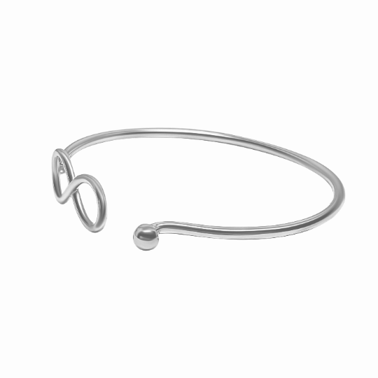 Cape Cod Infinity Bracelet made in Sterling Silver with a Silver Ball