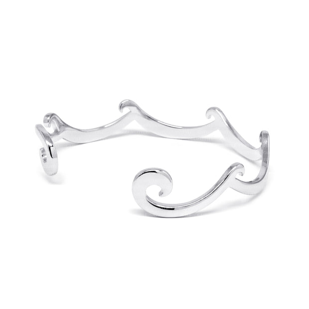Wave Cuff Bracelet made in Sterling Silver