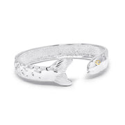 Fish Bracelet made in Sterling Silver w/ 14k Yellow Gold & DIAMOND Eye