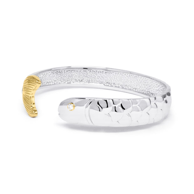 Fish Hook Bracelet made in Sterling Silver with Yellow Gold – Nasr Jewelers