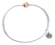 Authentic Cape Cod Bracelet made by Lestage - Sterling Silver w/ 14k Rose Gold Swirl Ball