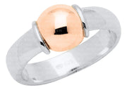 Authentic Cape Cod Ring made by Lestage - Sterling Silver w/ 14k Rose Gold Bead