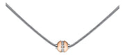 Authentic Cape Cod Necklace made by Lestage- Sterling Silver with 14k Rose Gold Diamond Ball