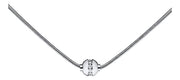 Authentic Cape Cod Necklace made by Lestage- All Sterling Silver with CZ Diamond Ball