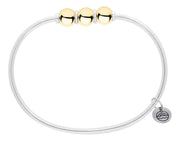 Authentic Cape Cod Triple Ball Bracelet made by Lestage - Sterling Silver w/ 14k Yellow Gold