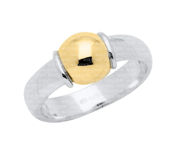 Authentic Cape Cod Ring made by Lestage - Sterling Silver with a 14k Gold Bead